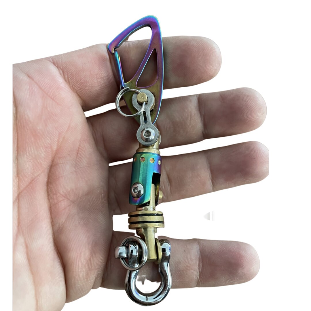 KYLINK Brass Mini Carabiner Car EDC Keychain Key Ring Clip