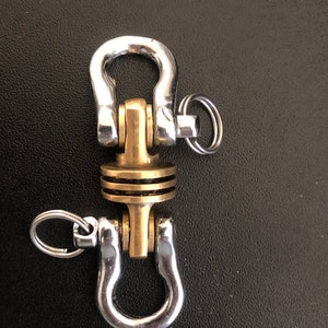 KYLINK Cromagnum Brass Carabiner Keychain - Double Shackle EDC With Skull - Made In USA