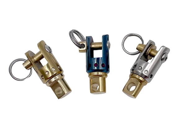 KYLINK EDC Ti Carabiner Keychain Key Ring Piston Skull Green 