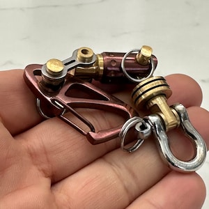 KYLINK  Key Chain Ti Swivel-II multi-connector Ti-Drone Carabiner Swivel Keychain Wallet chain Copper PVD