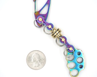 KYLINK  Key Chain Ti Swivel-II multi-connector Ti-Drone Carabiner Swivel  Keychain Wallet chain with mini 4 finger knuckle Pendant