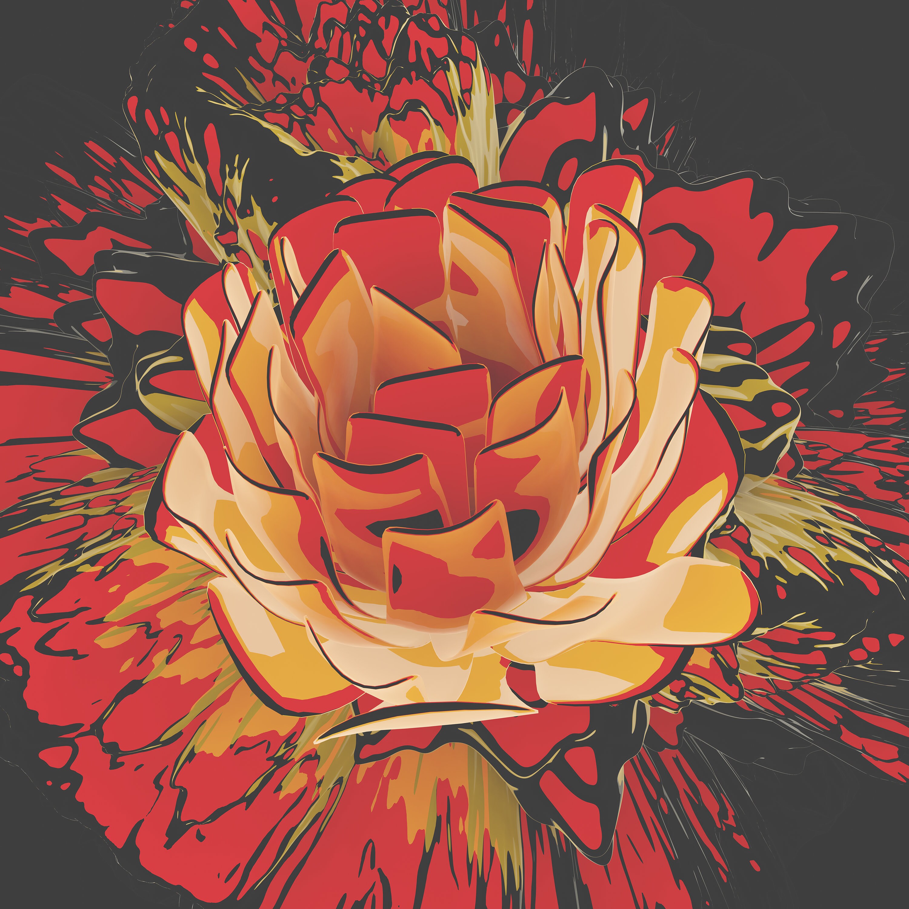 Original Abstract Flower Wall Art Highest Quality Stretch Etsy UK