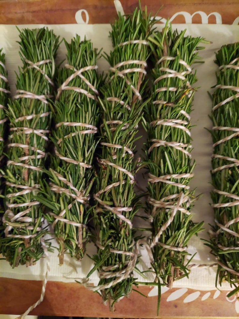 Rosemary herb bundles for meditation, burning and wafting, rituals, or meaningful practice image 1