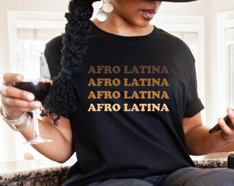 Afro Latina Premium Unisex Crewneck T-shirt Latina, Black History Month Shirt, African American Shirt