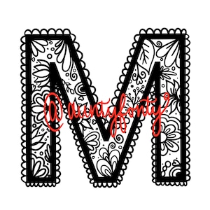 Letter &#39;M&#39; Doodle Coloring Page