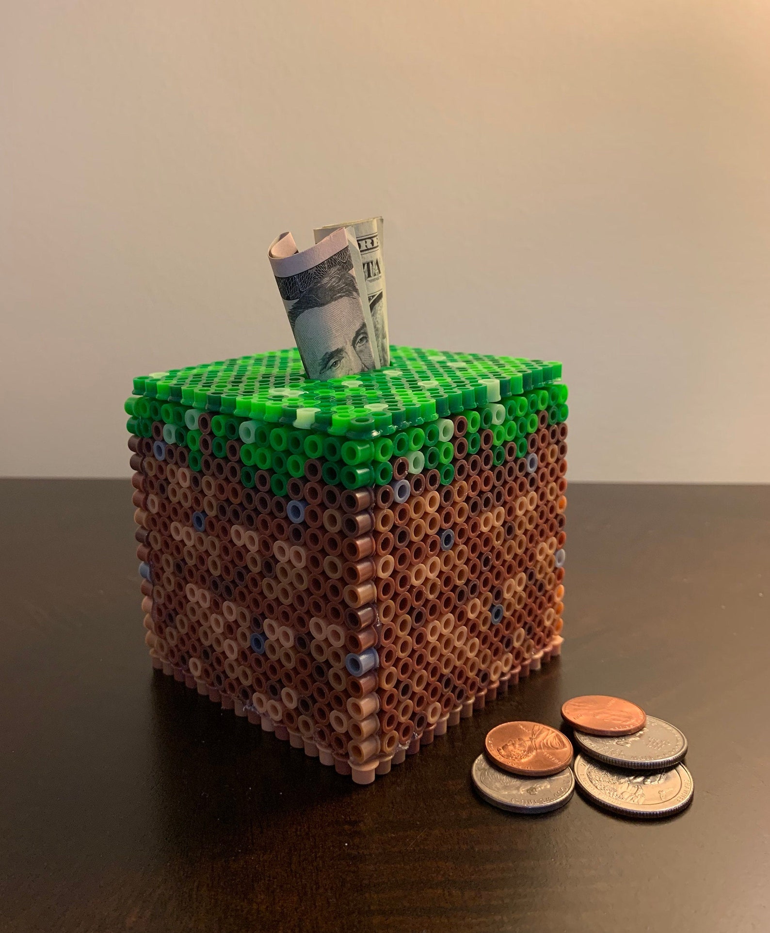 Minecraft inspired storage box / piggy bank Etsy