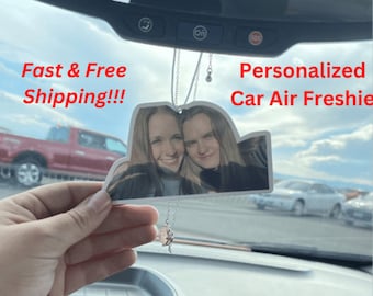 Personalized Handmade Picture Car Freshener Cute Custom Personalised Anniversary Birthday mothers fathers valentines day Gift For Him Her