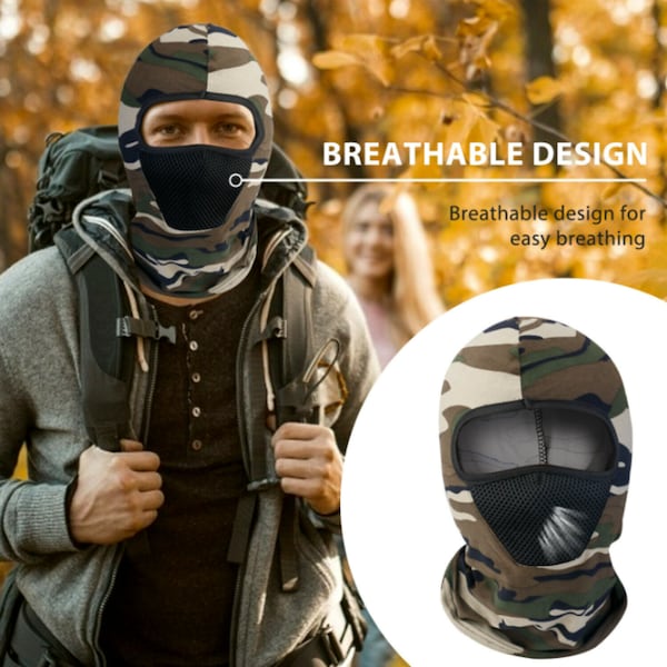 Reusable Washable Ski Balaclava Face Mask | Tactical Airsoft Military Face Cover | Camping Cycling Cosplay Neck Gaiter | Halloween Mask