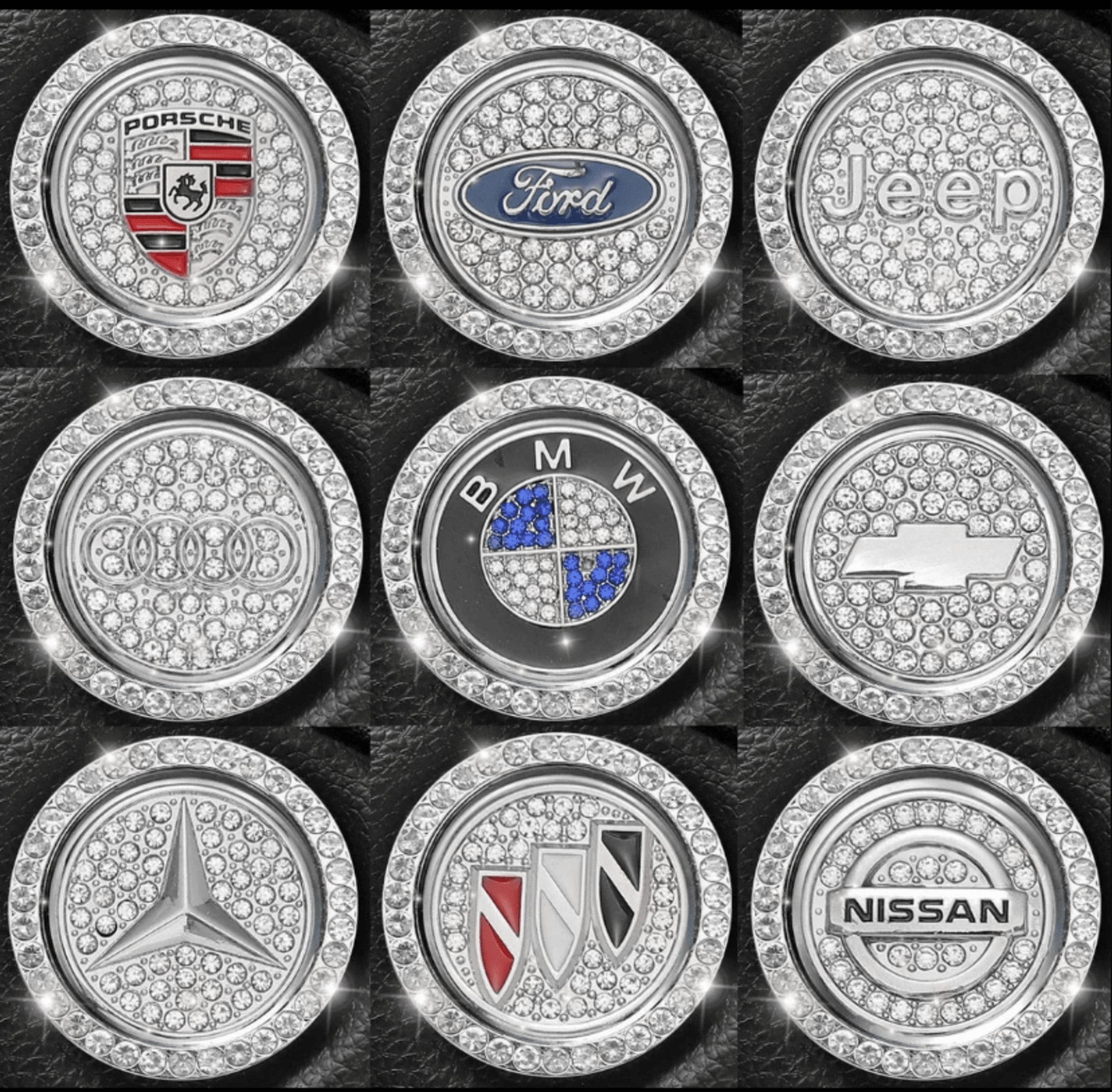 kwmobile Dekorationsfolie, Lenkrad Sticker für BMW Car Wheel Logo Ring -  Glitzer Auto Lenkrad Zubehör mit Strasssteinen