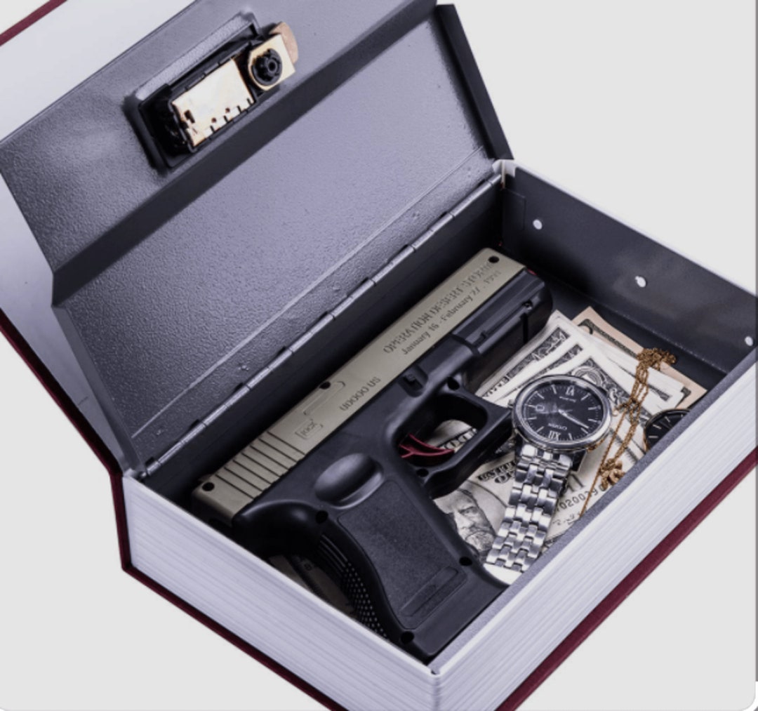 Tactical Hollow Hidden Gun Box Storage Safe for Guns Diversion Secret