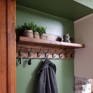 Wall Mounted Coat Rack with Shelf image 1