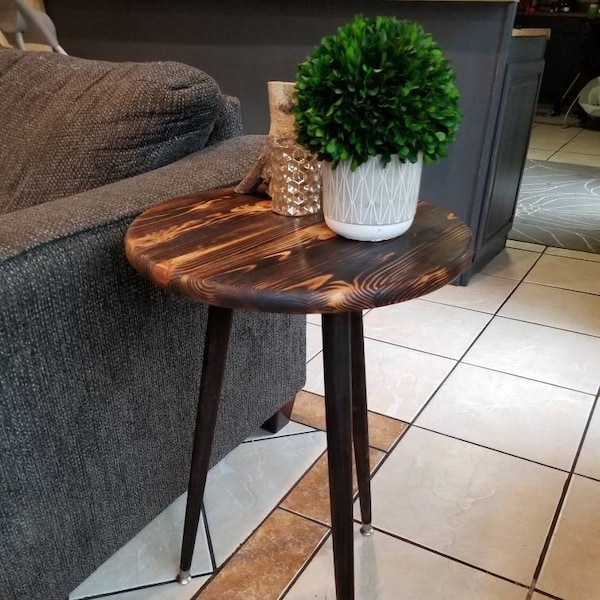 Wood Side Table Etsy