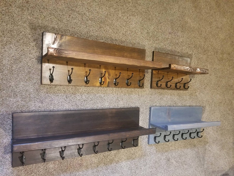 Wall Mounted Coat Rack With Shelf Etsy