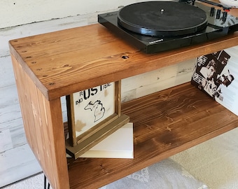 Record Player Stand with Vinyl Storage