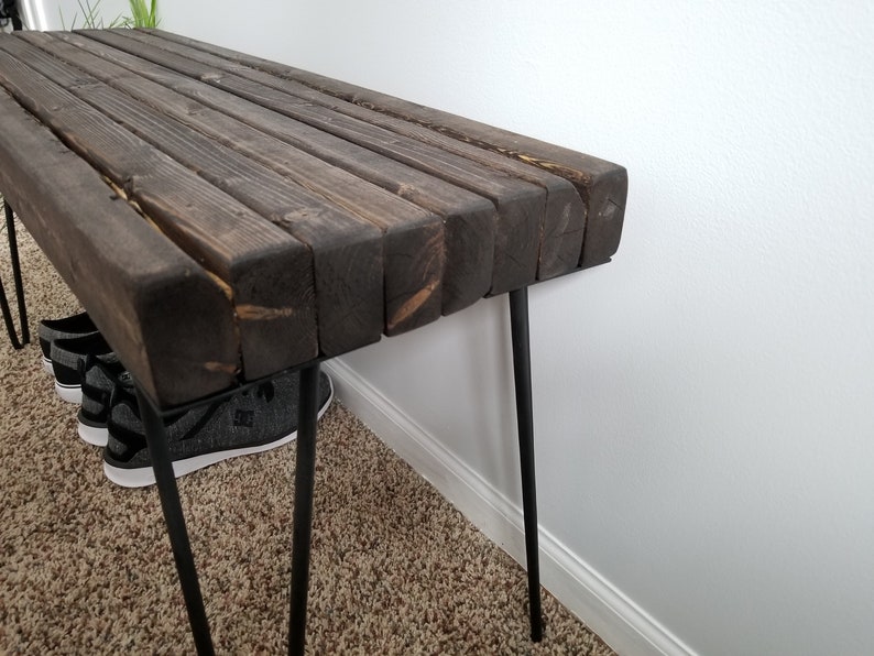 Reclaimed Wood Entryway Bench With Hairpin Legs. Etsy