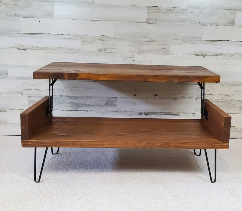 Lift Top Coffee Table Hairpin Legs Handmade Furniture Etsy