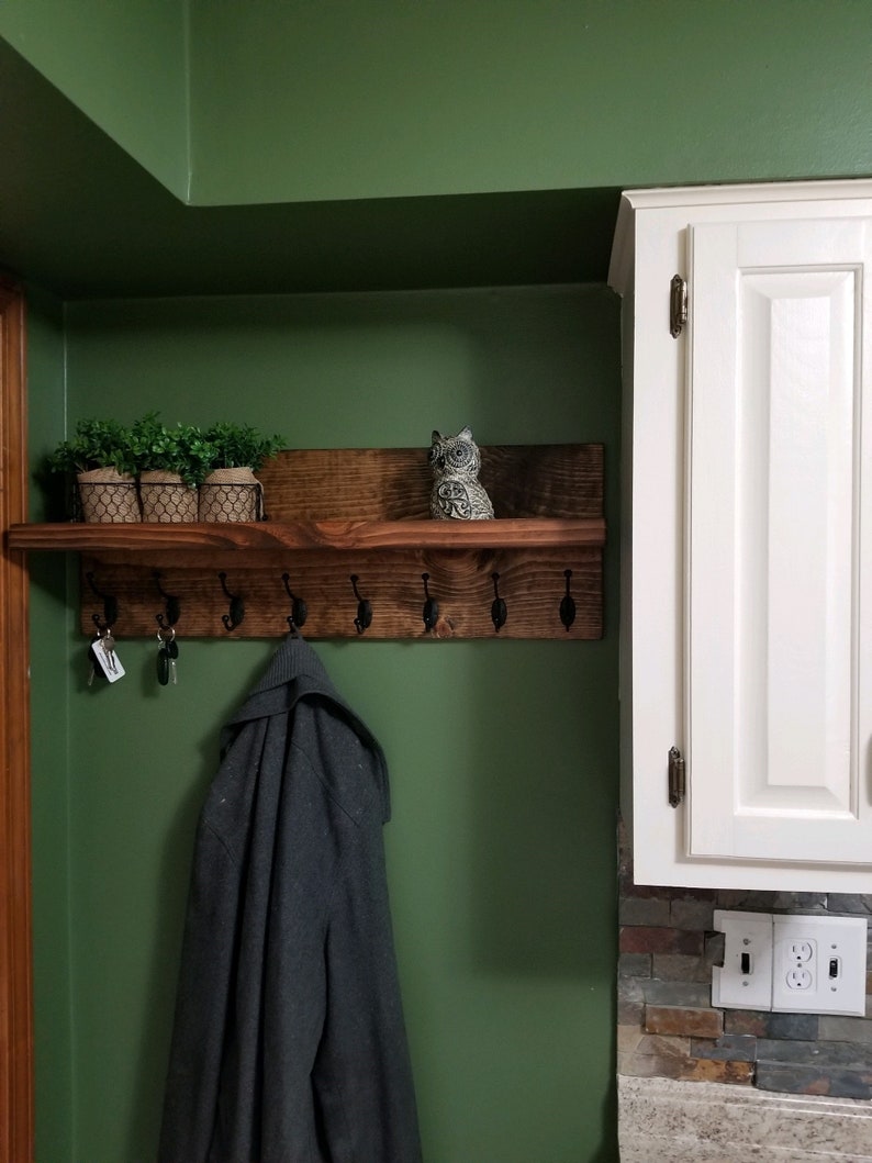 Wall Mounted Coat Rack with Shelf image 4