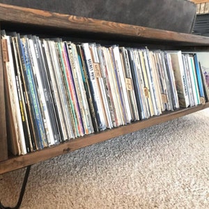 Record Player Stand with Vinyl Storage image 2