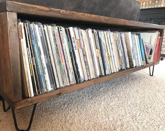 Record Player Stand with Vinyl Storage