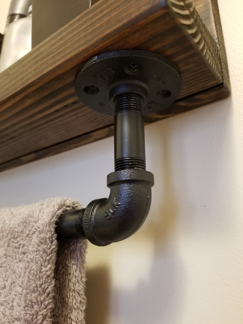 Reclaimed Wood Bathroom Shelf With Towel Rack Etsy