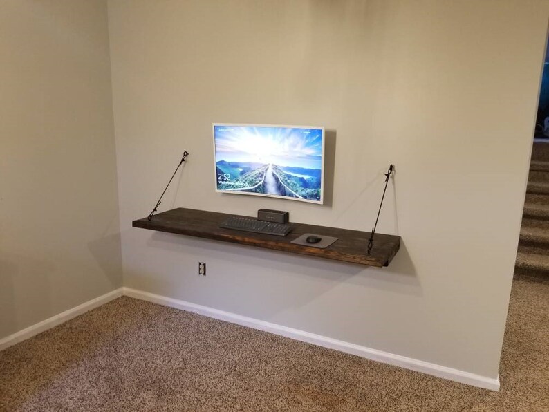 Rustic Floating Desk. Large Floating Shelf. Etsy