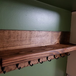 Wall Mounted Coat Rack with Shelf image 3