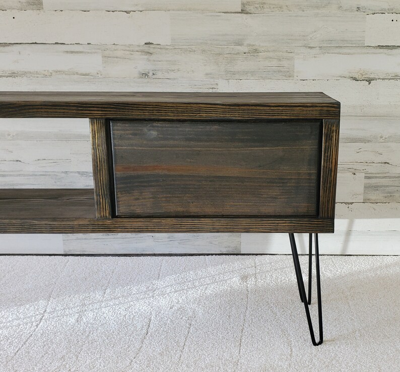 TV Stand With Hairpin Legs With Door Etsy