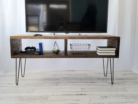TV Stand With Hairpin Legs Mid century Modern Rustic TV Stand