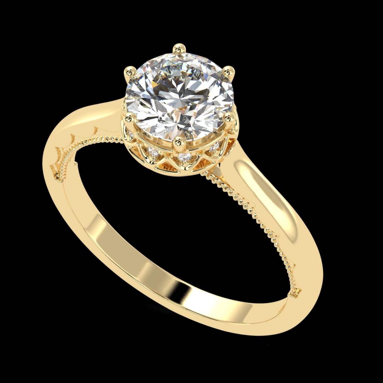 Solitaire Lab Diamond Solitaire Lab Diamond Engagement Ring, Certified VS1, 18k Gold - Etsy