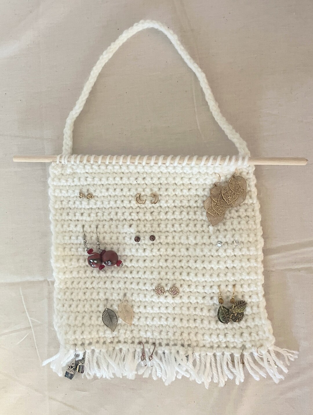 Handmade Crochet Earring Holder/jewelry Display/wall Etsy