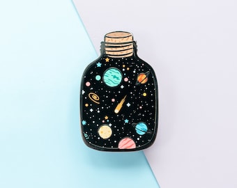 Cute Enamel Lapel Pin, Space Galaxy Astronomy Enamel Pin Badge, Enamel Pin Art, Aesthetic Enamel Pin for Backpack, Dark Emo Punk Enamel Pin