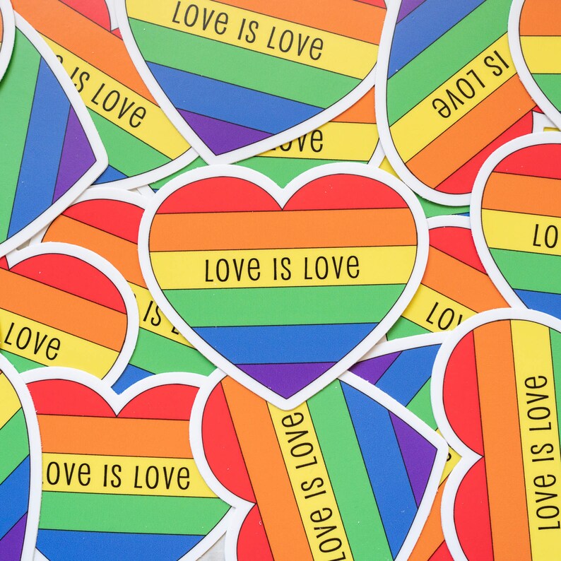 Love is Love Vinyl Sticker Decal Pride Month Stickers Gift Etsy UK