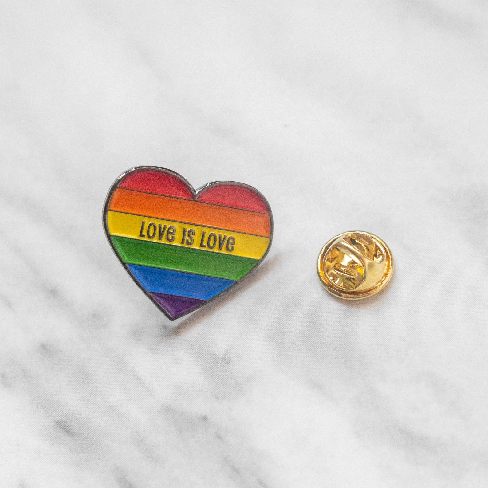 Gay Lesbian LGBT Pride Enamel Pin Love is Love Pin Rainbow | Etsy