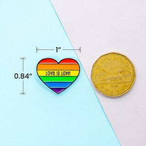 Gay lesbische LGBT Pride emaille pins, Love is Love pin, Rainbow Heart emaille pins, queer emaille pins, Pride Month pin badge, Pride Month cadeau afbeelding 6