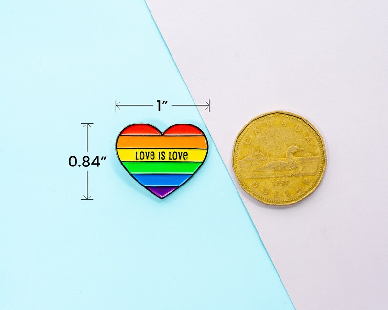 Gay lesbische LGBT Pride emaille pins, Love is Love pin, Rainbow Heart emaille pins, queer emaille pins, Pride Month pin badge, Pride Month cadeau afbeelding 6