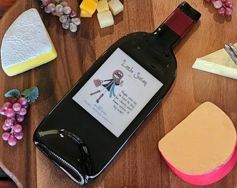 Little Sister - Wild One - Malbec - Flattened Wine Bottle Cheese Tray/Spoon Rest/Sushi Platter - Repurposed Gift