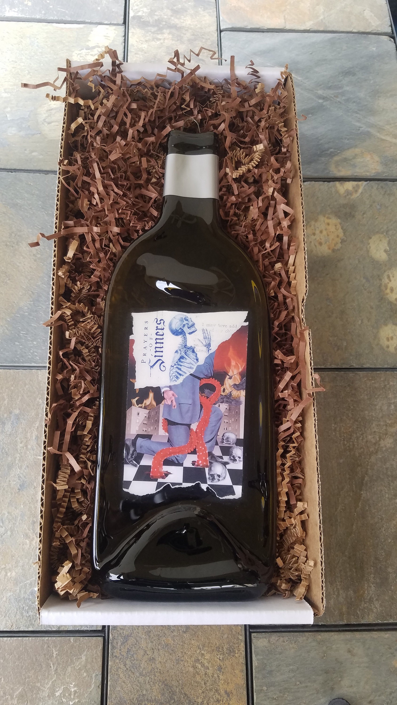 Prayers of Sinners Red Blend Flattened Wine Bottle Cheese Etsy