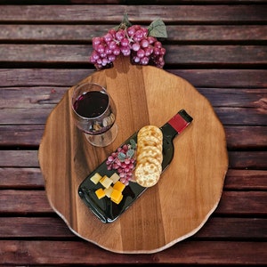 Golden Doodle Winery Dog Flattened Wine Bottle Cheese Tray/Spoon Rest/Sushi Platter Repurposed Gift image 2