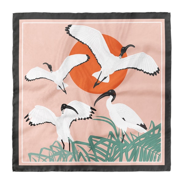 SALE: White Ibis Printed Silk Scarf