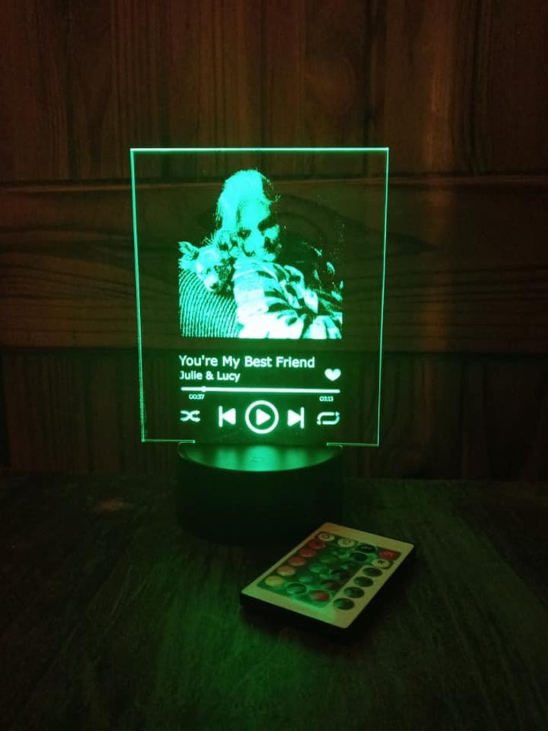 Spotify Acrylic LED Light. Laser engraved custom Etsy