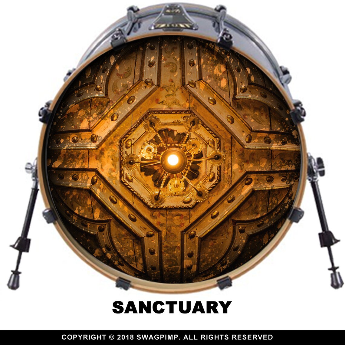 Custom Full Color Bass Drum Decal Vinyl Die Cut Sticker Fits Etsy