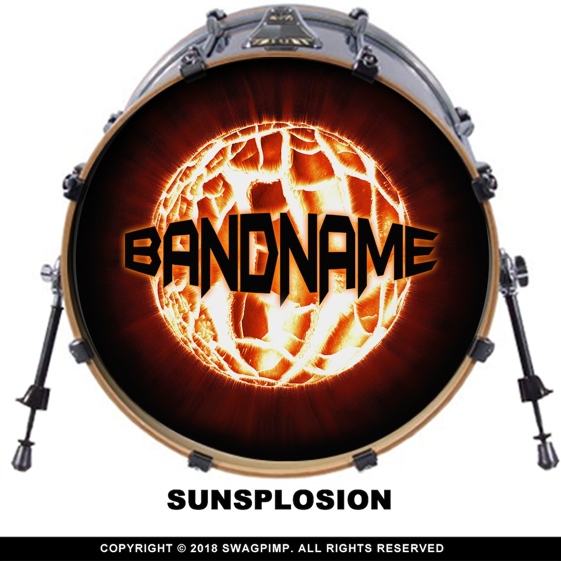 Custom Full Color Bass Drum Decal FREE DESIGN Vinyl Die Cut Etsy