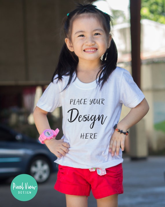 T-Shirt Mockup Styled Stock Photo Kids White T-Shirt Hires
