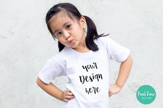 Download Girls T Shirt Mockup Kids White Tee Shirt Mockup Etsy