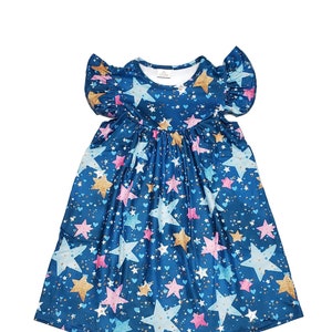 Blue Star Milk Silk Flutter Dress image 2