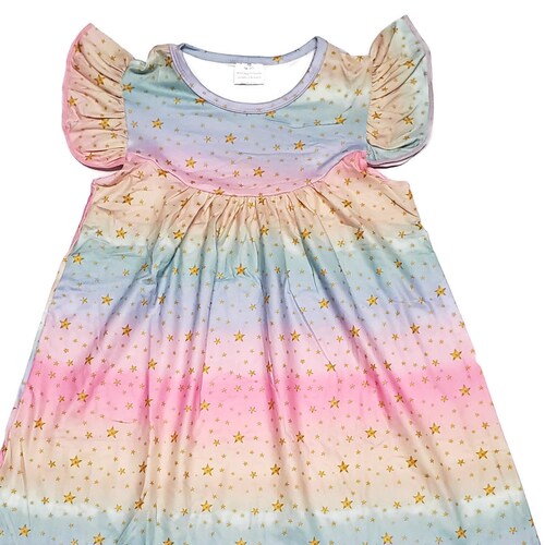 Frosted Cookie Milk Silk Flutter Dress Etsy