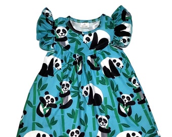 Bamboo Panda Milk Silk Flutter Dress