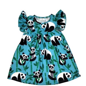 Bamboo Panda Milk Silk Flutter Dress