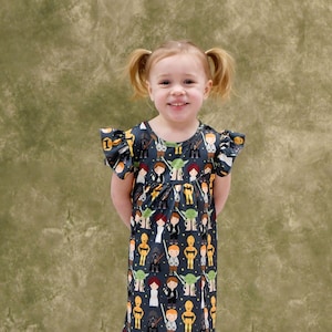 Space Wars Milk Silk Flutter Dress