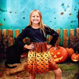 Ombre Bat Long Sleeve Milk Silk Dress